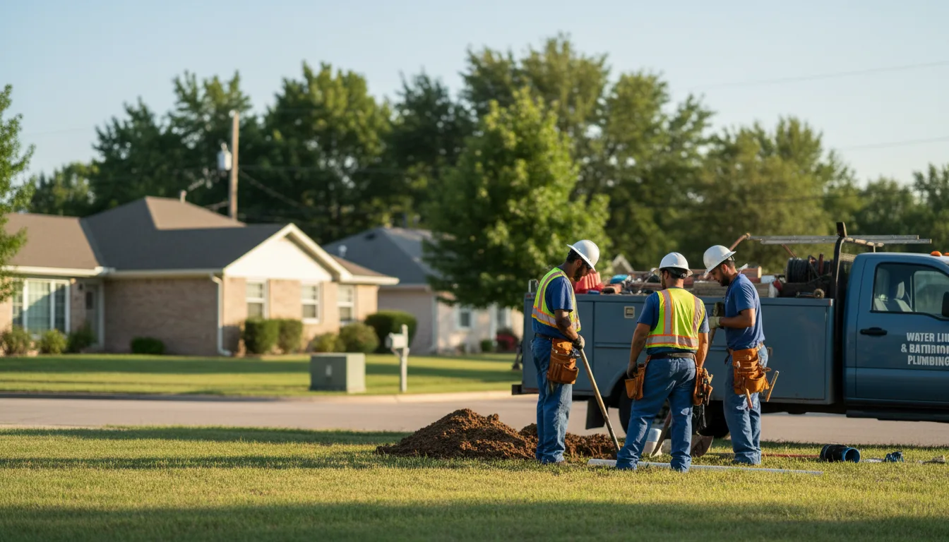 Residential water line and bathroom plumbing service in Hornick, IA